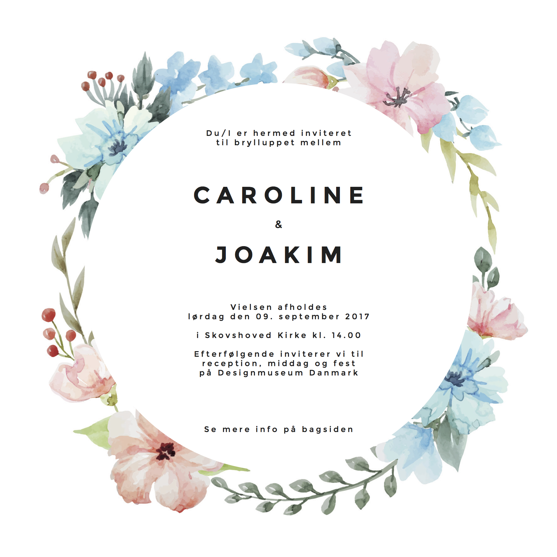 Invitationer - Caroline & Joakim